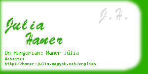 julia haner business card